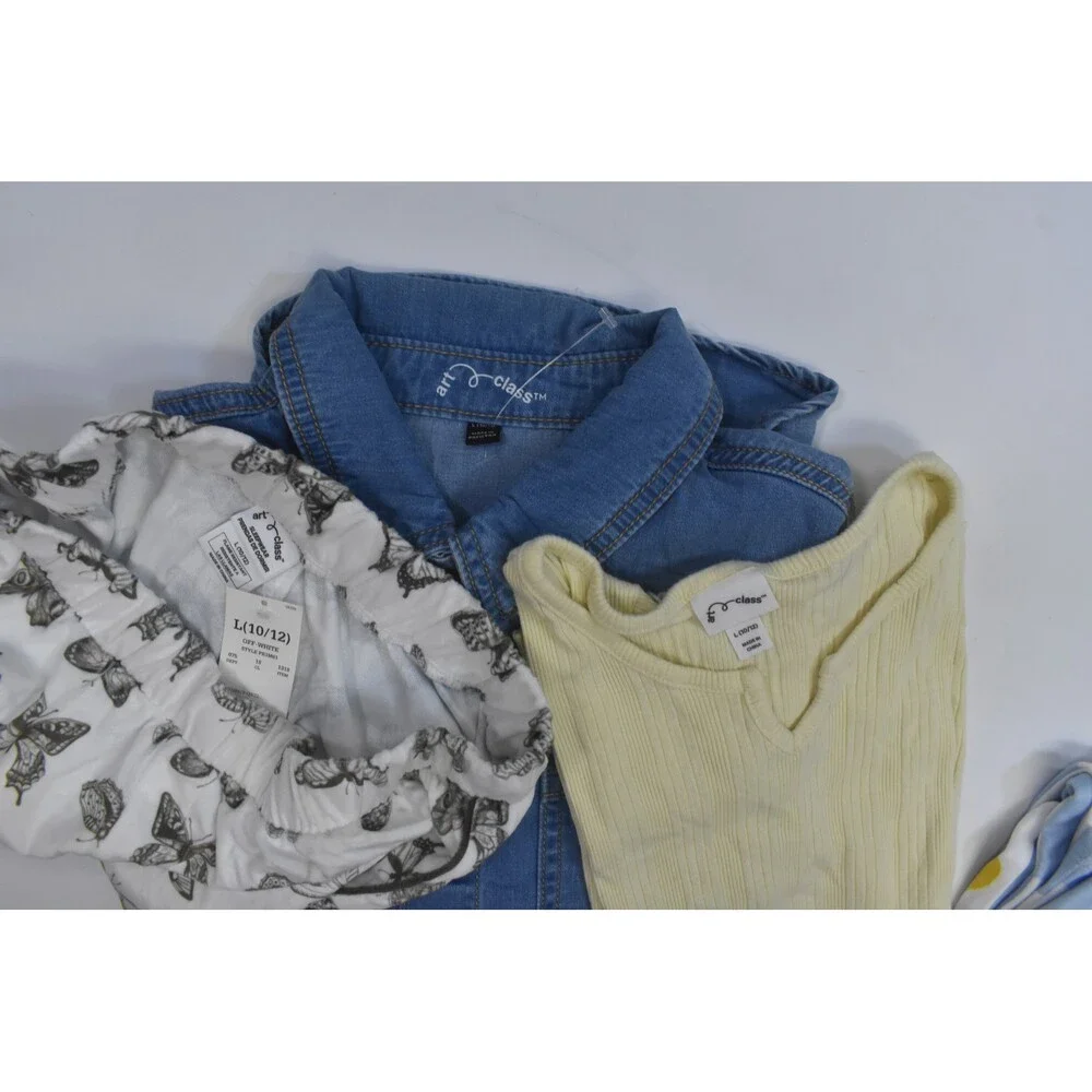 Art Class Bulk Lot Of 6 Girls Size Large 10/12 Mixed Season Tops Bottoms Shorts